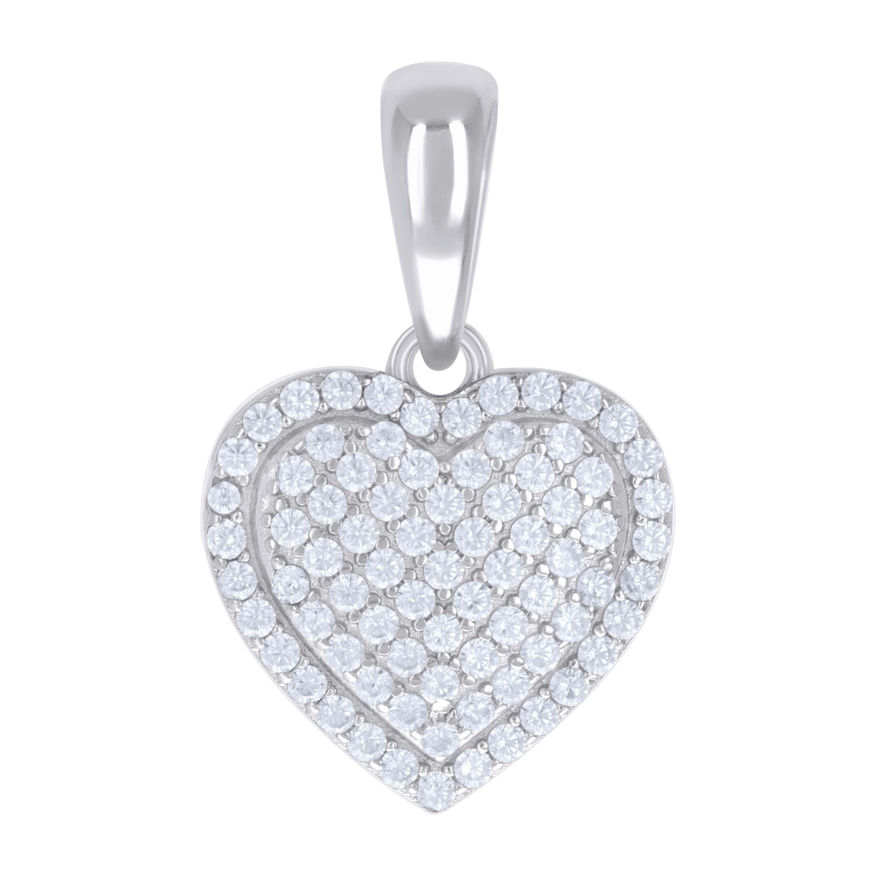 925 Sterling Silver Womens 1.13ct Moissanite Heart Charm Pendant